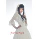 Surface Spell Gothic White Crystal Black Agate Chiffon Blouse